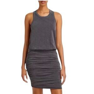 Sundry Heathered Grey Racerback Ruched Tank Dress Size 2 Medium